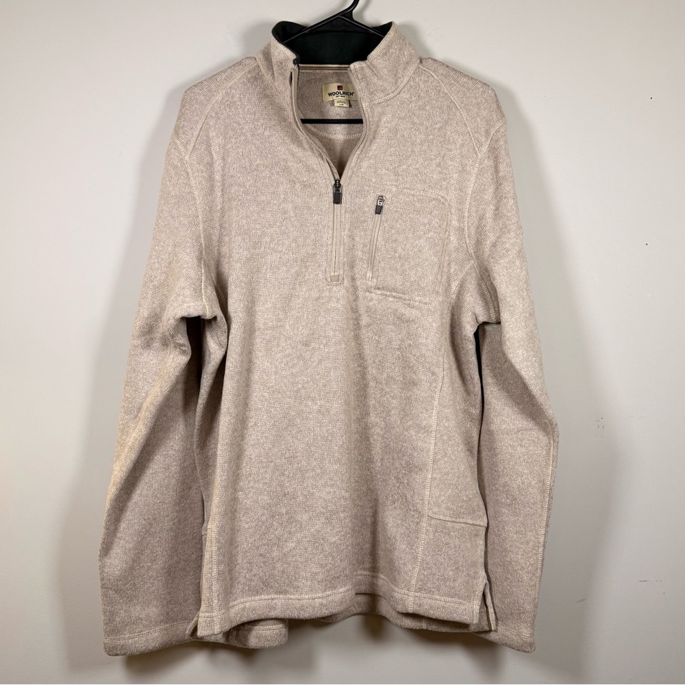 Woolrich Men's Light Tan Zip-Up Sweater